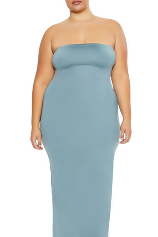 Plus Size Cutout Maxi Tube Dress