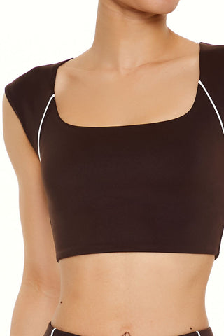 Active Piped-Trim Crop Top