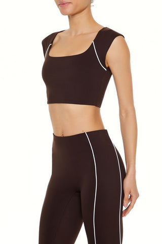 Active Piped-Trim Crop Top