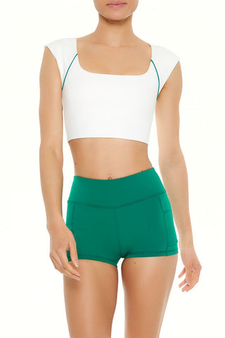 Active Piped-Trim Crop Top