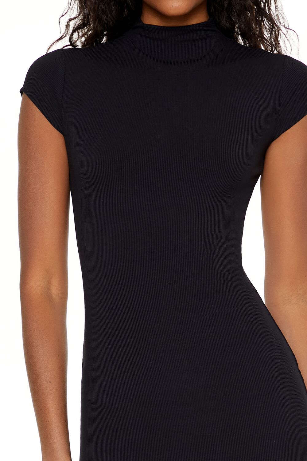  Forever 21 Mock Neck Bodycon Mini Dress - black-swatch - Bonton