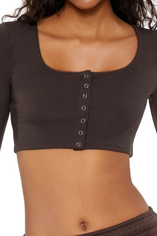 Picot-Trim Crop Top