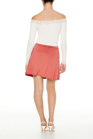 Ruched A-Line Mini Skirt