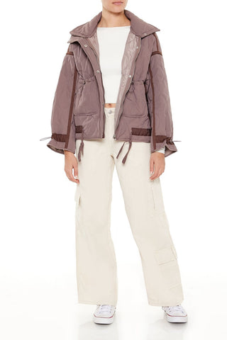 Quilted Two-Tone Puffer Jacket