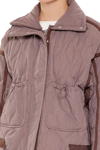 Quilted Two-Tone Puffer Jacket