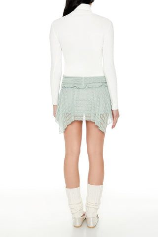 Lace Handkerchief Mini Skirt