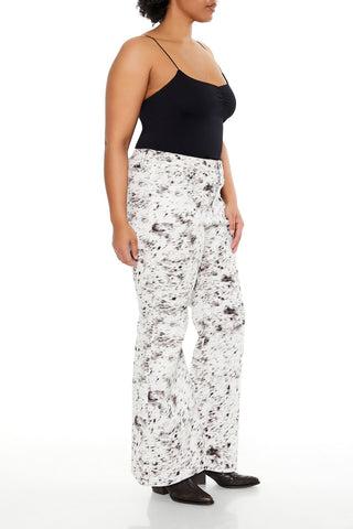 Plus Size Spotted High-Rise Pants