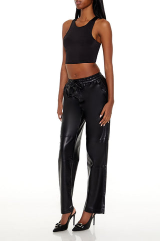 Faux Leather High-Rise Pants