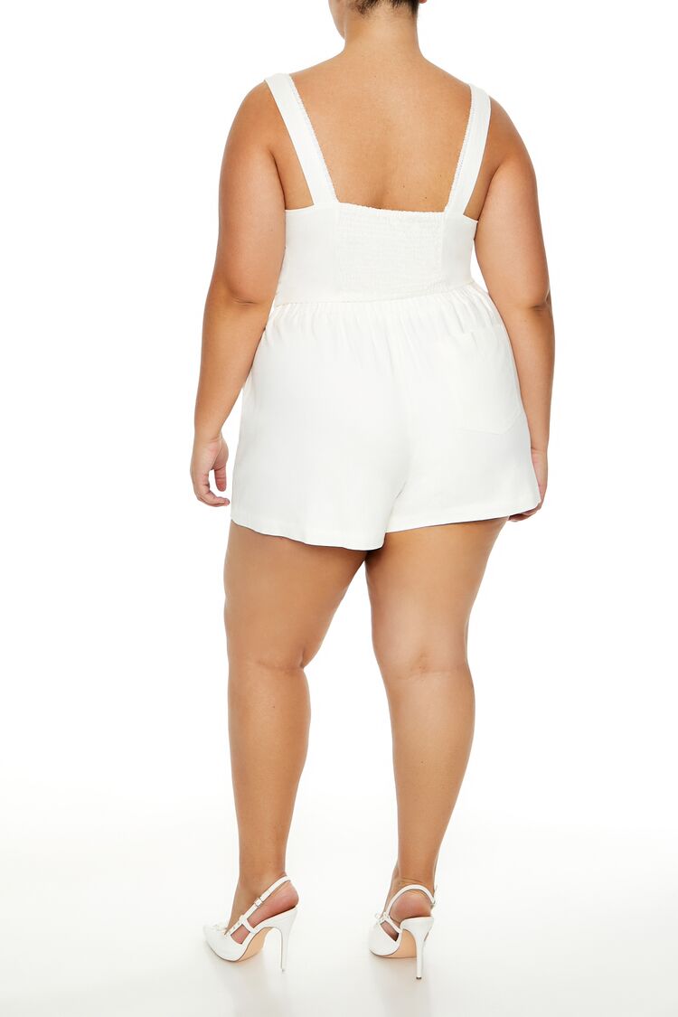 Forever 21 Plus Size High-Rise Pull-On Shorts - white - Bonton