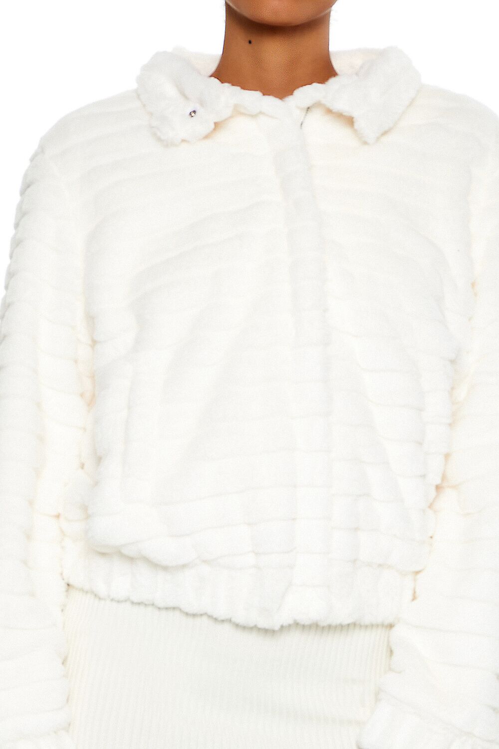  Forever 21 Quilted Faux Fur Bomber Jacket - walnut - Bonton
