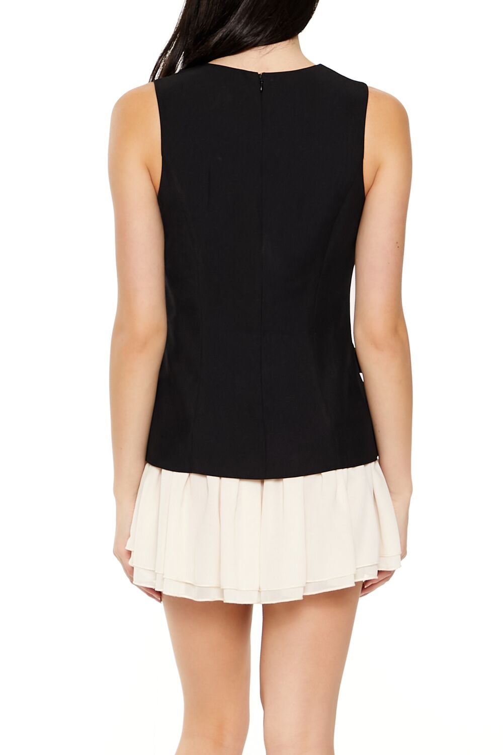  Forever 21 Layered Vest Combo Mini Dress - black-swatch - Bonton