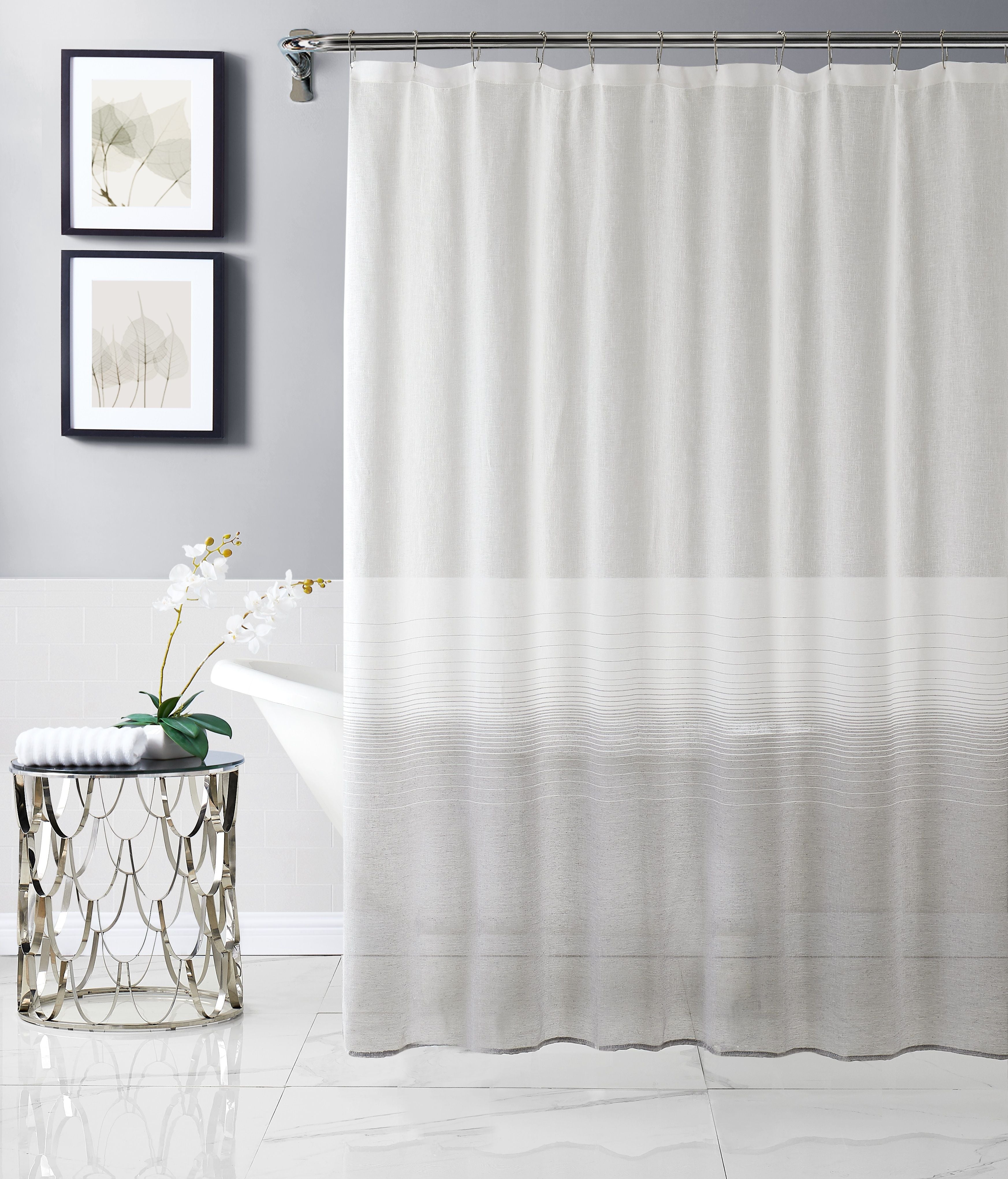  Dainty Home Linea Shower Curtain - Sand - Bonton