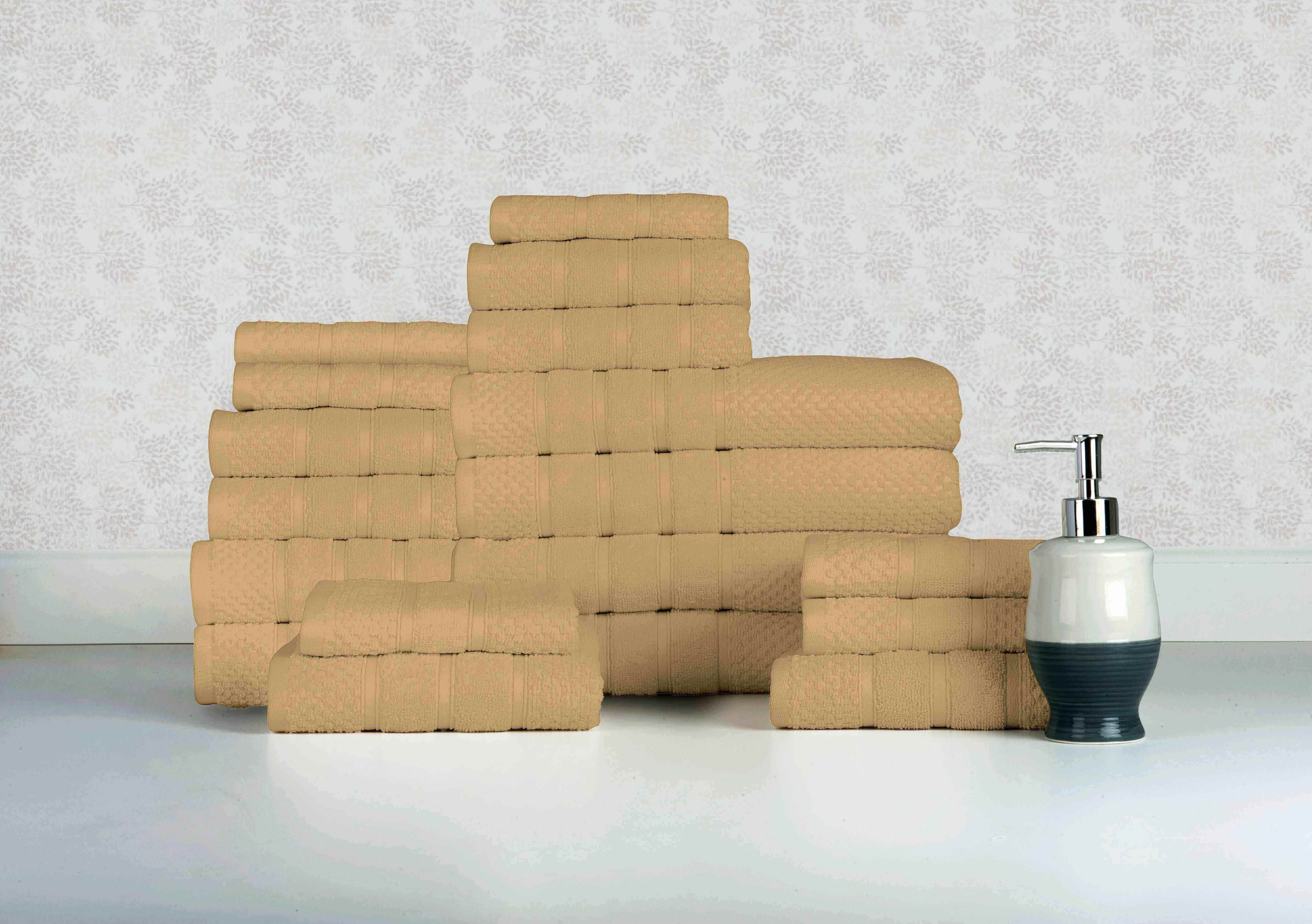  Bibb Home Bibb Home 18 Piece Egyptian Cotton Towel Set - Solid Aqua - Bonton