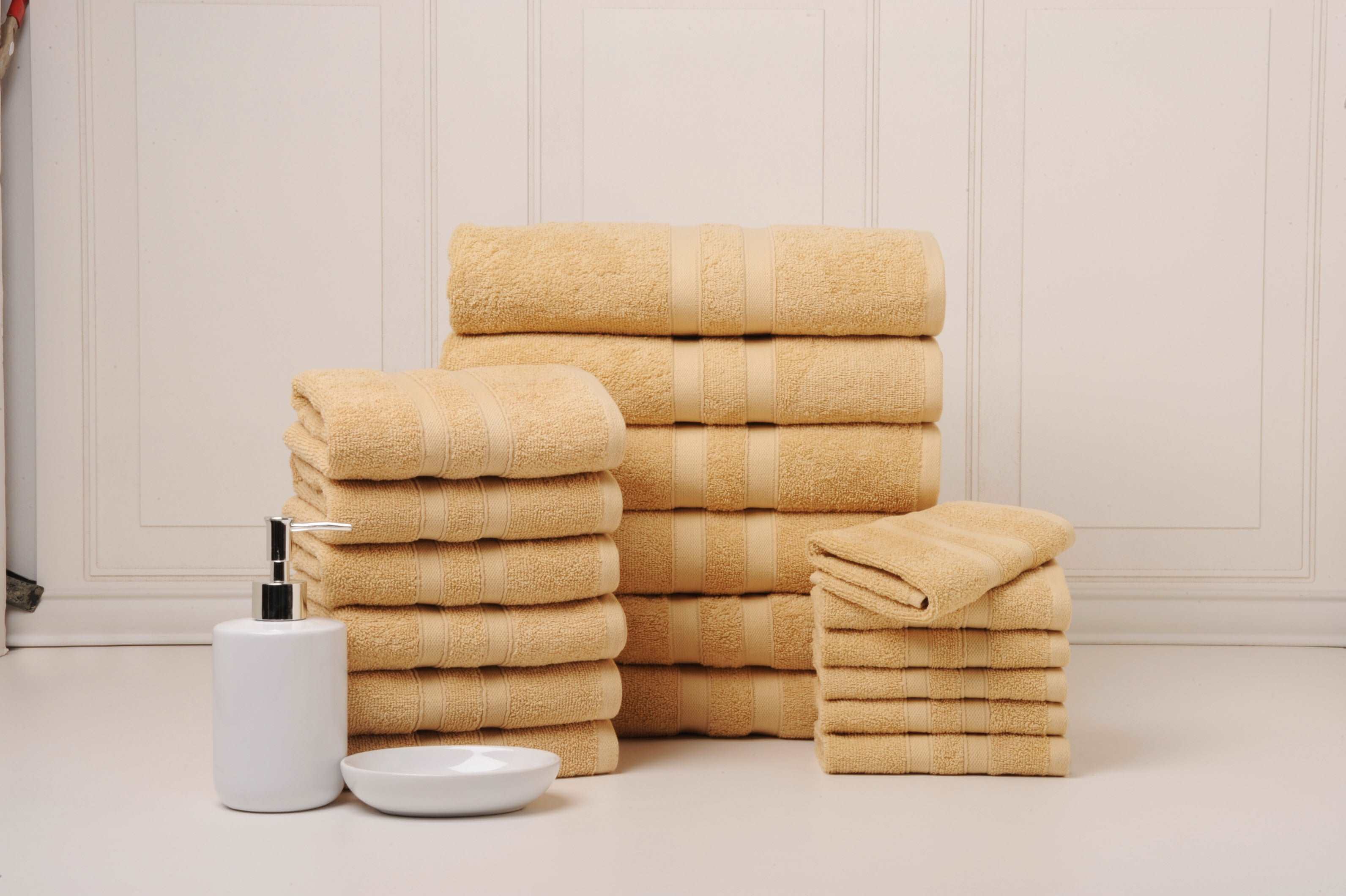  Bibb Home Bibb Home 18 Piece Egyptian Cotton Towel Set - Solid Aqua - Bonton
