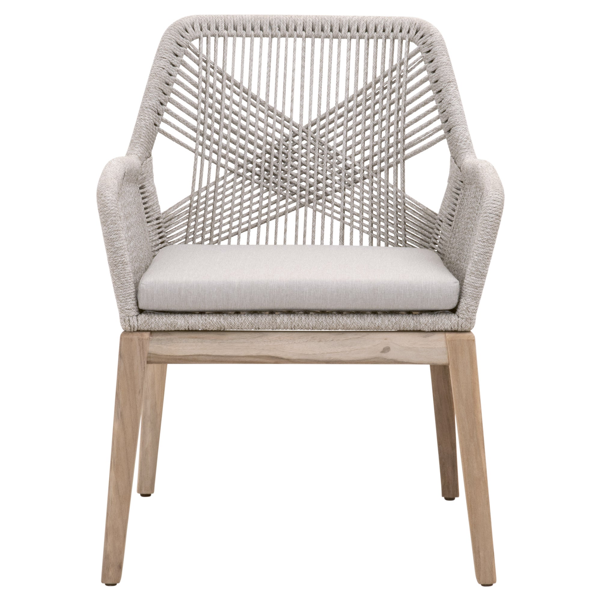  Essentials For Living Loom Outdoor Arm Chair, Set of 2 - Taupe White Gray - Bonton