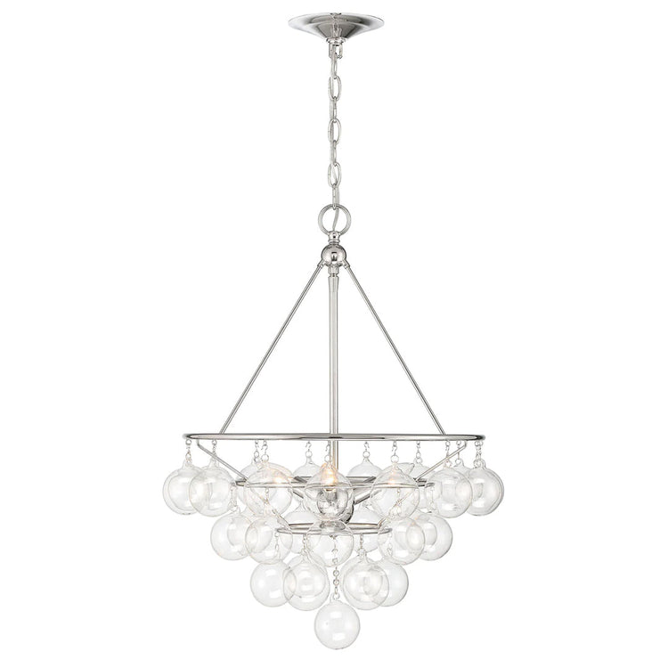 Isla 3-Light Nickel and Glass Contemporary Chandelier