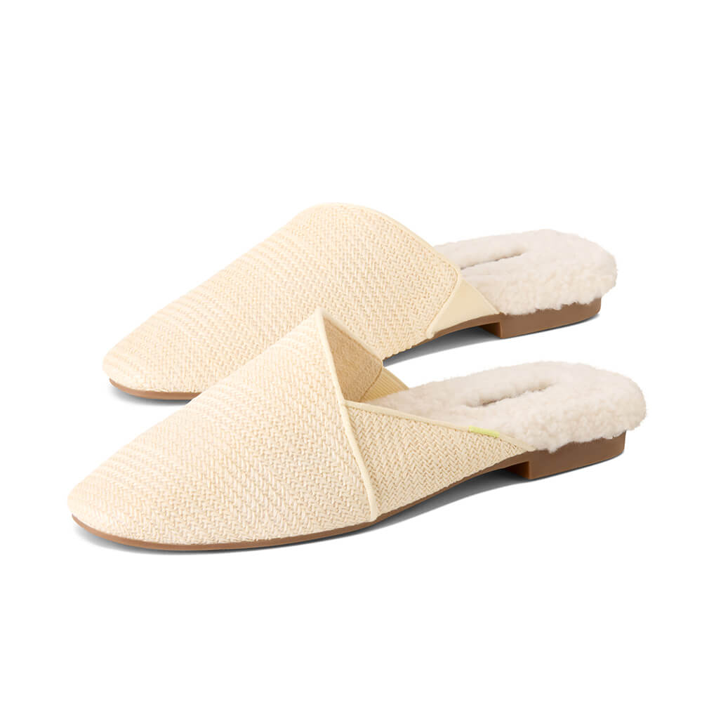  Luvons Devon Luxe Memory Foam Slippers - Raffia Cream - Bonton