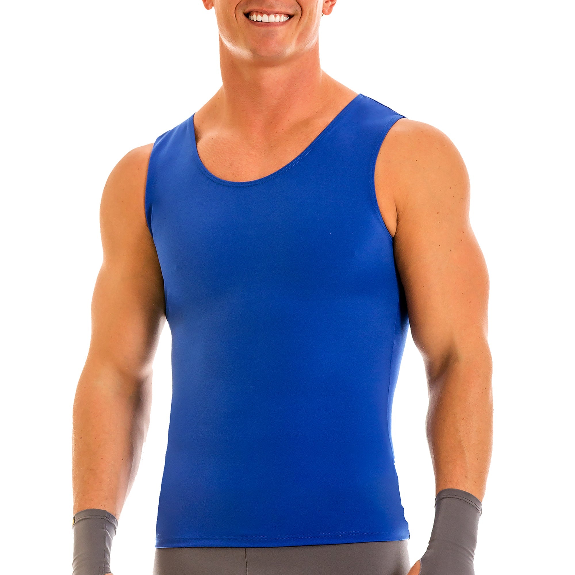  InstantFigure Insta Slim USA Activewear Compression Muscle Tank MA0001 - Gunmetal - Bonton