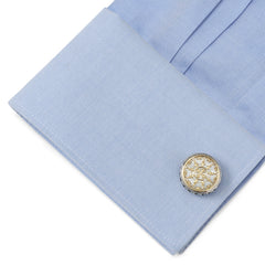 Konstantino Round Scroll & Mother of Pearl Stone Cufflinks