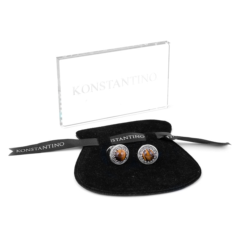  Cufflinks Konstantino Tiger's Eye Cufflinks - Default Title - Bonton