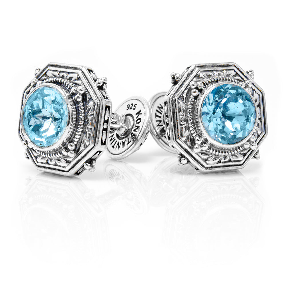  Cufflinks Ice Blue Topaz Cufflinks - Default Title - Bonton