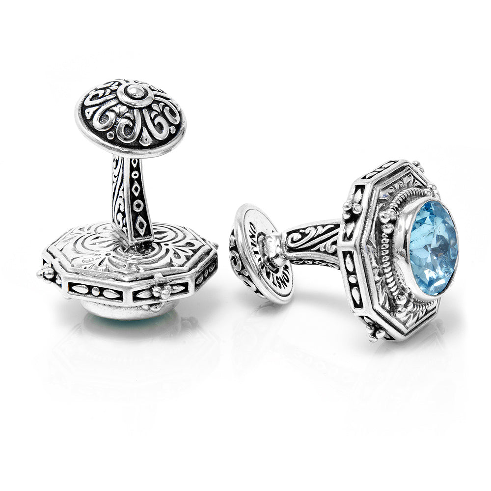  Cufflinks Ice Blue Topaz Cufflinks - Default Title - Bonton