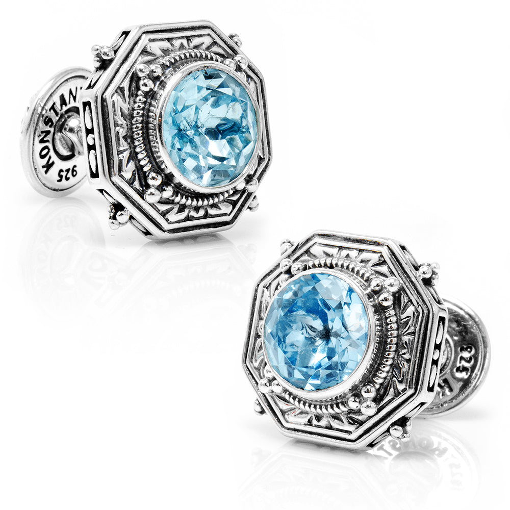  Cufflinks Ice Blue Topaz Cufflinks - Default Title - Bonton