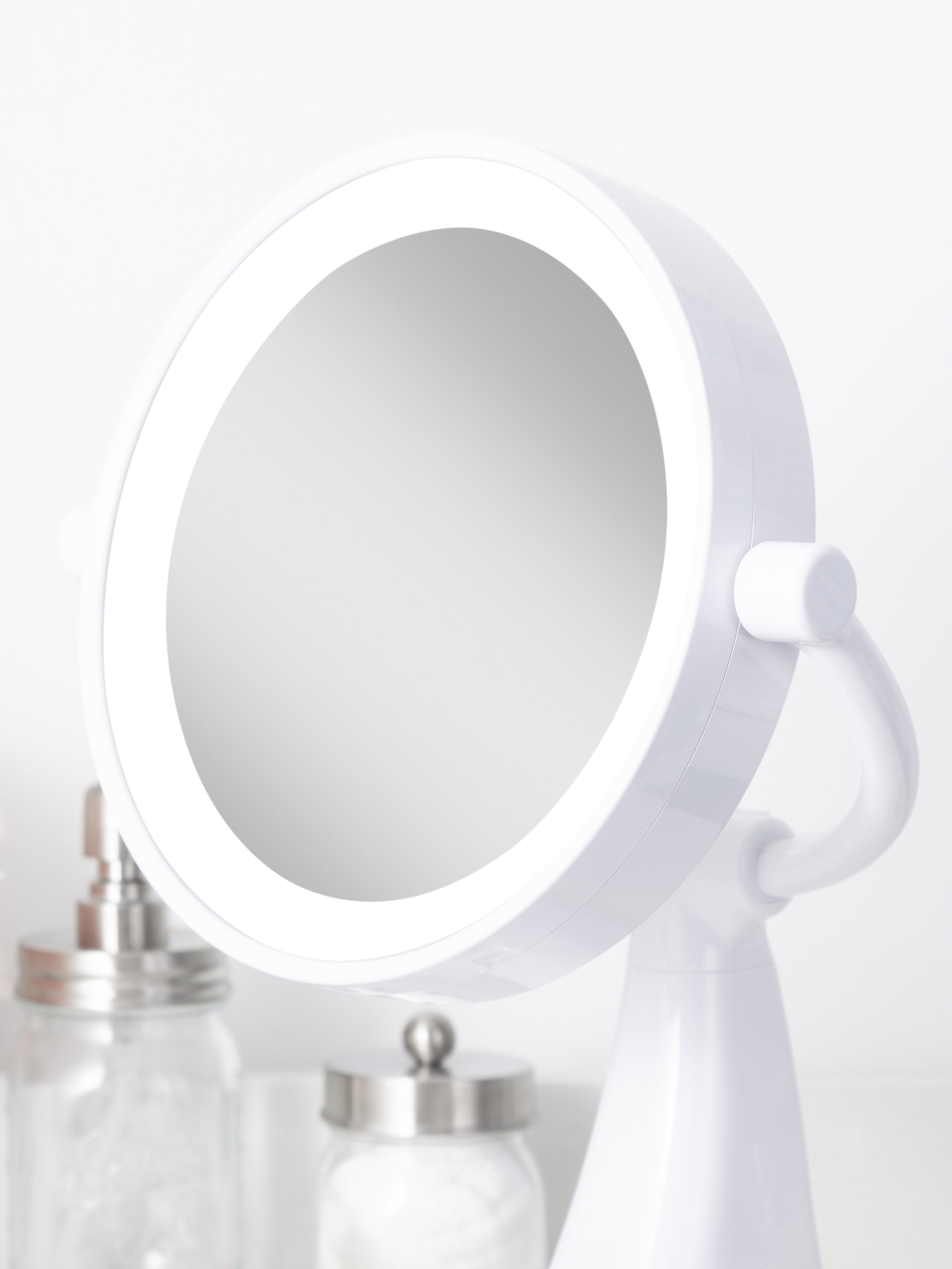  Zadro Max Bright Lighted Makeup Mirror with 10X/1X Magnification & Storage Tray - White - Bonton