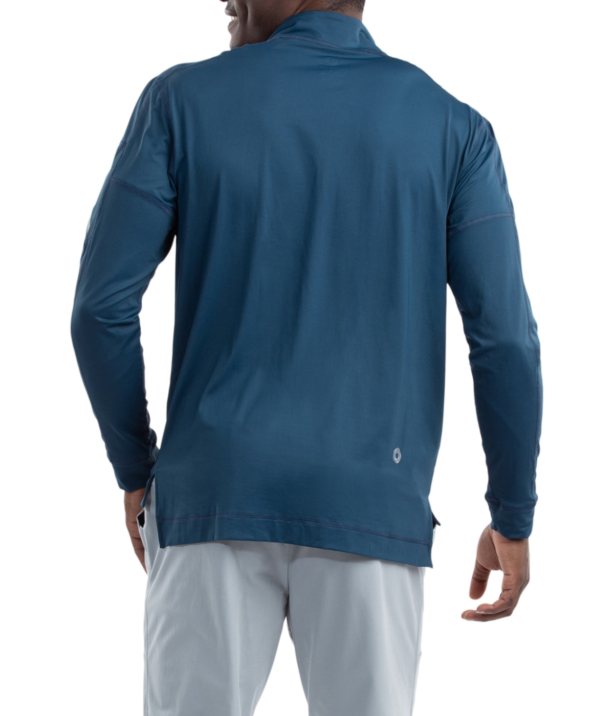  BloqUV BloqUV Men's UPF 50+ Sun Protection Long Sleeve Mock Zip Top - Midnight Blue - Bonton