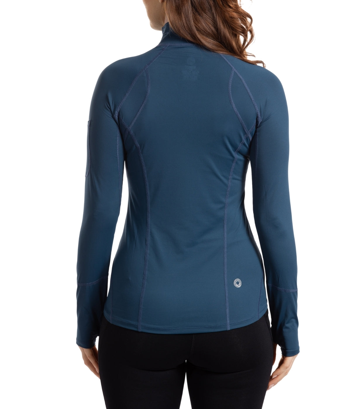  BloqUV BloqUV Women's UPF 50+ Sun Protection Mock Neck Quarter Zip Top - Midnight Blue - Bonton