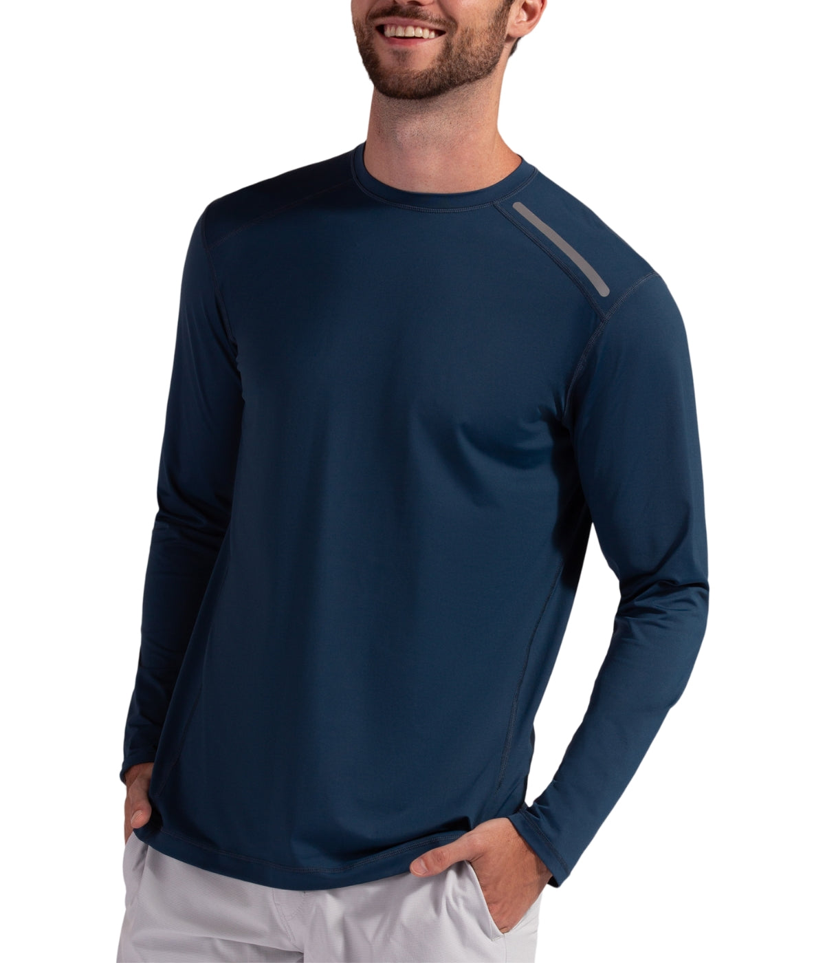  BloqUV BloqUV Men's UPF 50+ Sun Protection Long Sleeve Jet Tee Top - Midnight Blue - Bonton