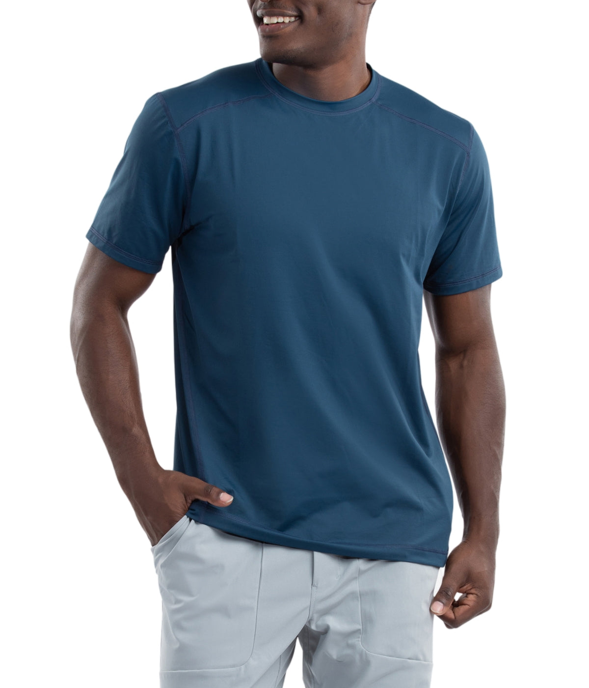  BloqUV BloqUV Men's UPF 50+ Sun Protection Short Sleeve Crew Neck Top - Midnight Blue - Bonton