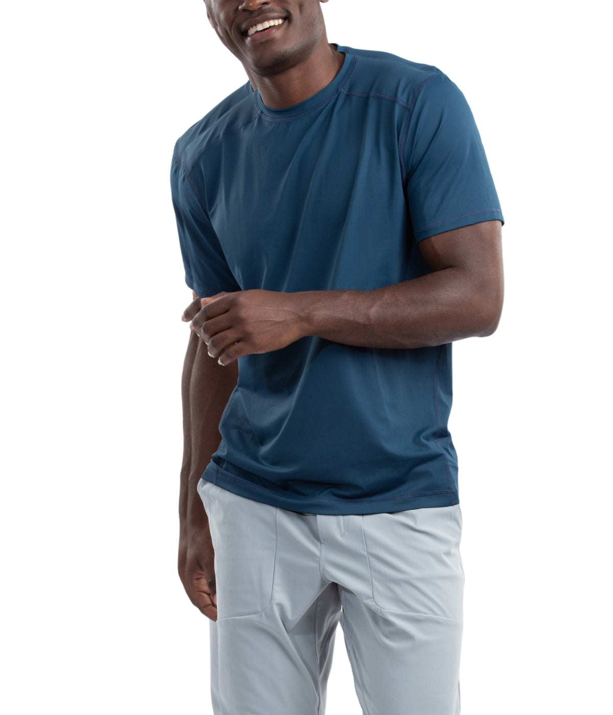  BloqUV BloqUV Men's UPF 50+ Sun Protection Short Sleeve Crew Neck Top - Midnight Blue - Bonton