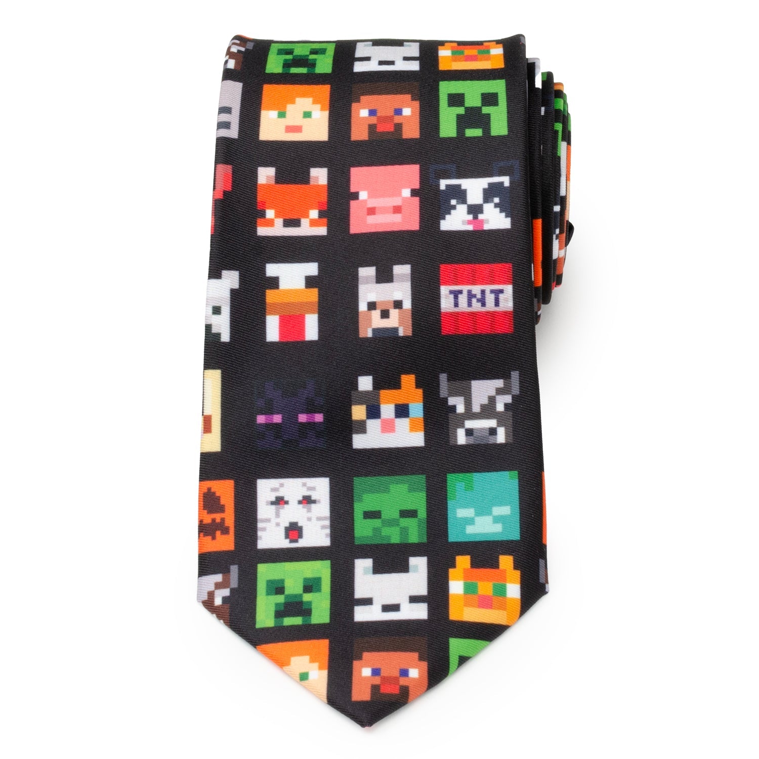  Cufflinks Minecraft Character Black Men's Tie - Default Title - Bonton