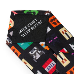 Minecraft Character Black Men's Tie