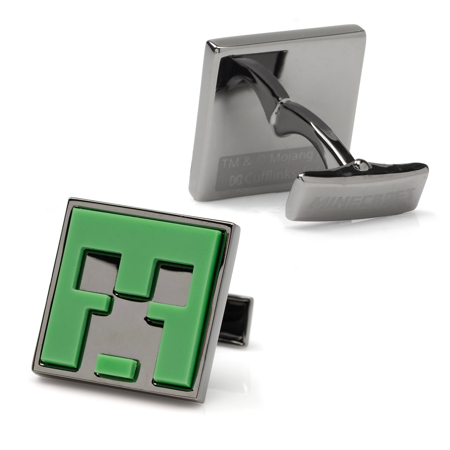  Cufflinks Minecraft Creeper Gunmetal Cufflinks - Default Title - Bonton