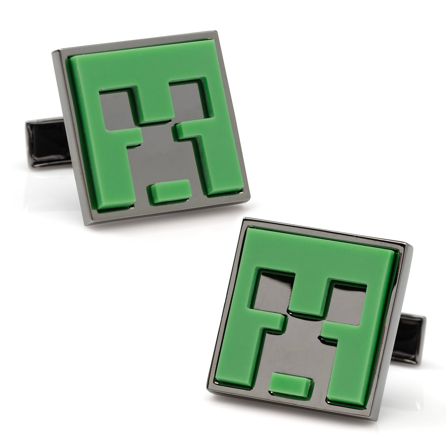  Cufflinks Minecraft Creeper Gunmetal Cufflinks - Default Title - Bonton