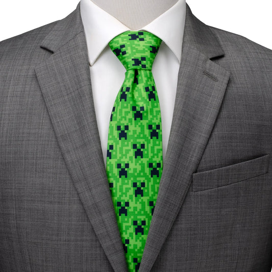 Minecraft Creeper Green Father/Son Tie Set