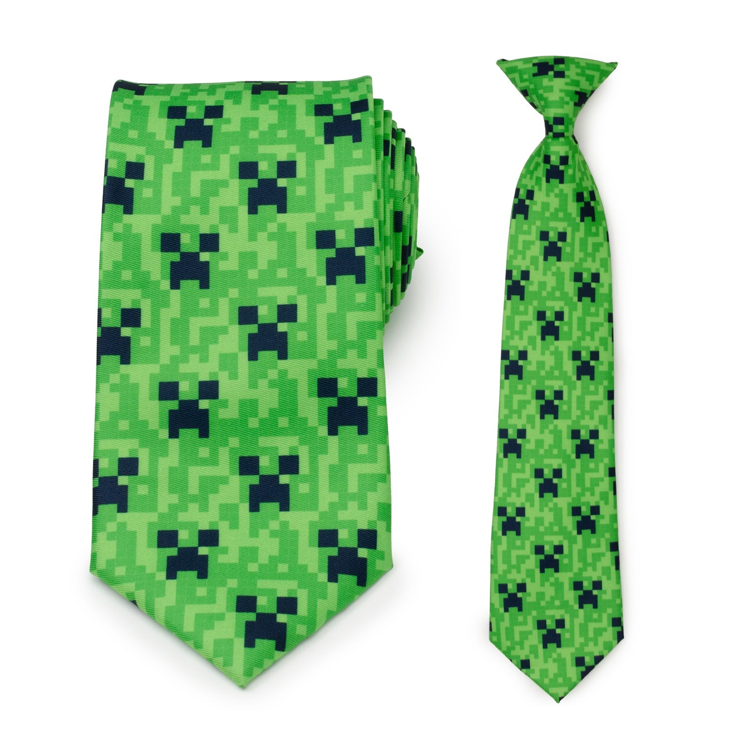  Cufflinks Minecraft Creeper Green Father/Son Tie Set - Default Title - Bonton