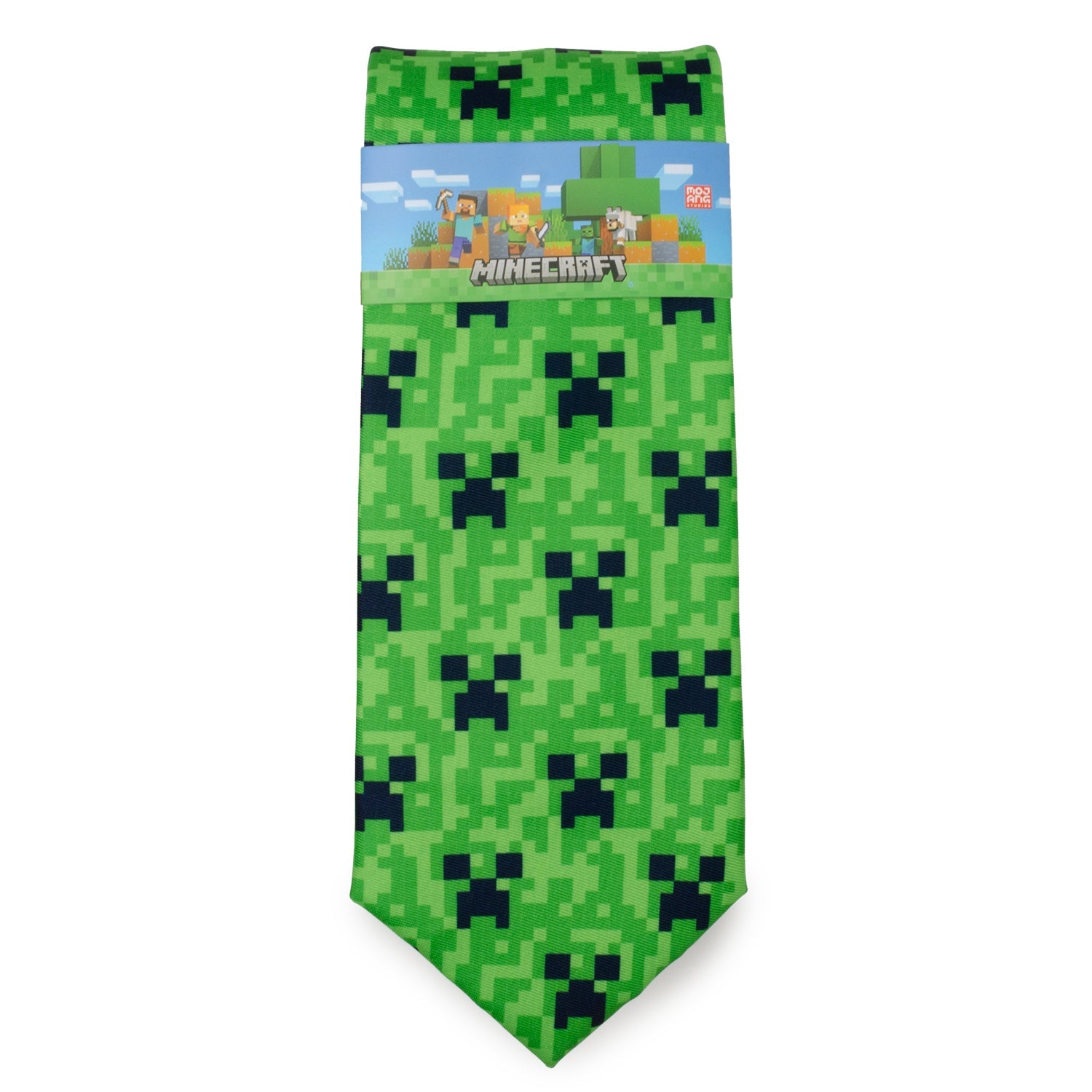  Cufflinks Minecraft Creeper Green Men's Tie - Default Title - Bonton