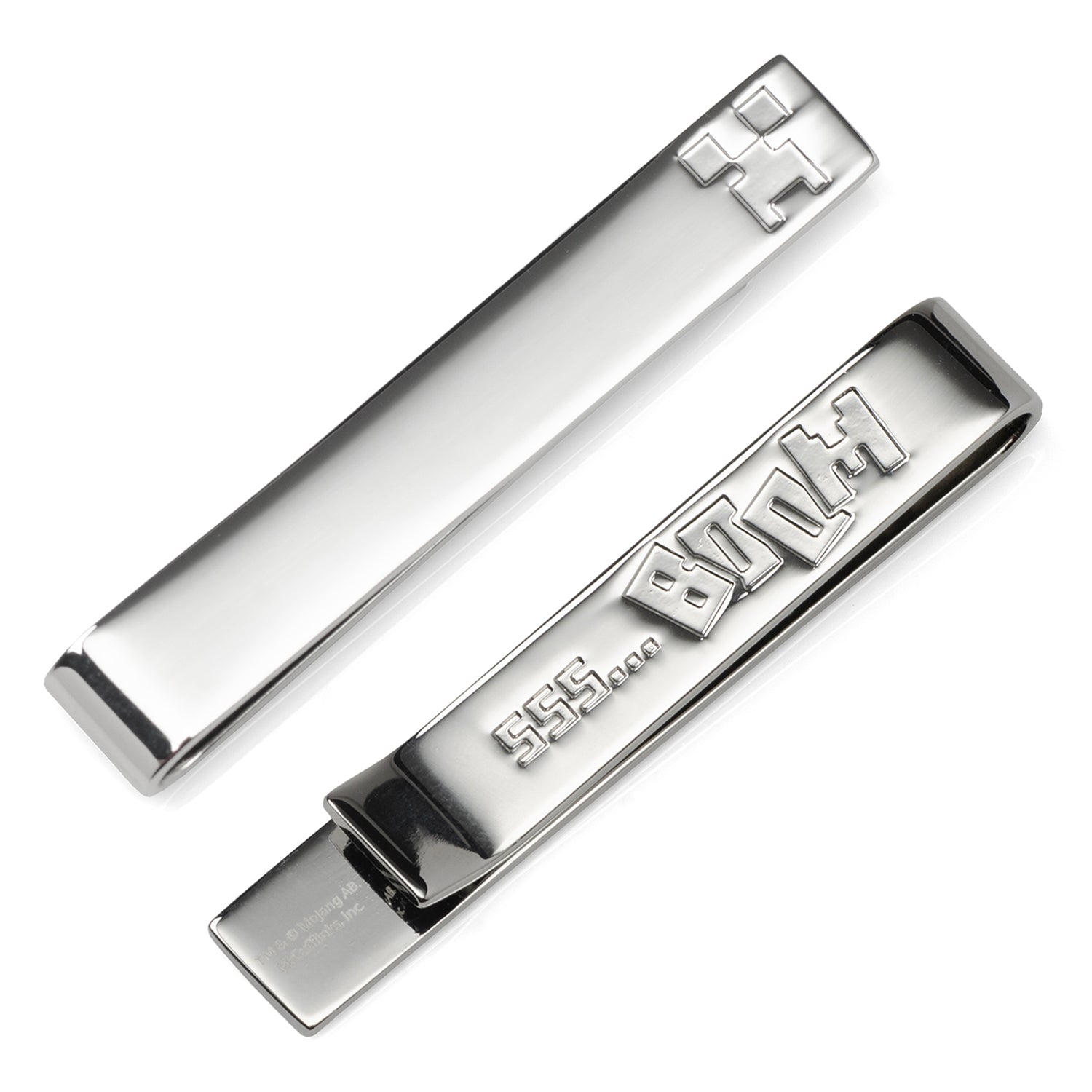  Cufflinks Minecraft Creeper Hidden Message Silver Tie Bar - Default Title - Bonton