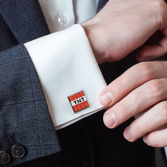 Minecraft Creeper and TNT Gunmetal Cufflinks