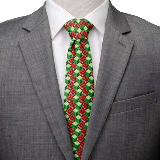 Minecraft Creeper TNT Isometric Green Men's Tie