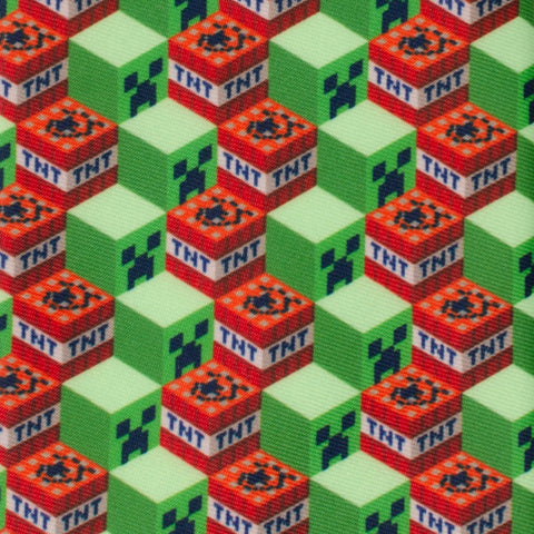 Minecraft Creeper TNT Isometric Green Men's Tie