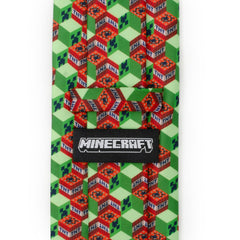 Minecraft Creeper TNT Isometric Green Men's Tie