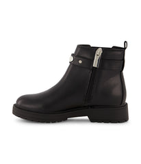 Jade Strap Ankle Chelsea Boot With Pearl Ankle Strap Black