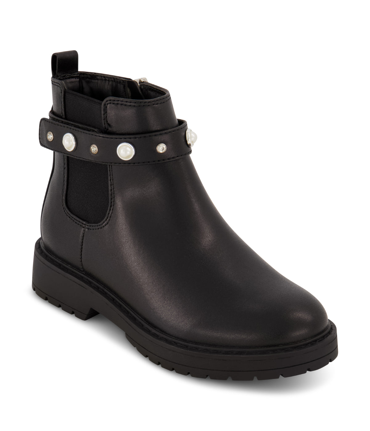  Marc Fisher Jade Strap Ankle Chelsea Boot With Pearl Ankle Strap Black - Black - Bonton