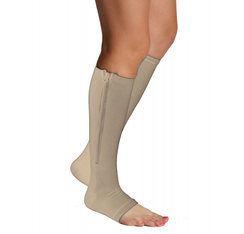  InstantFigure InstantRecoveryMD Unisex Compression Knee High Open Toe Socks MD402 - Black - Bonton