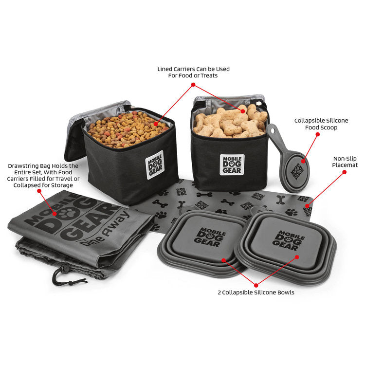  Mobile Dog Gear Mobile Dog Gear Dine Away® Food Set, Large, Black - Black - Bonton