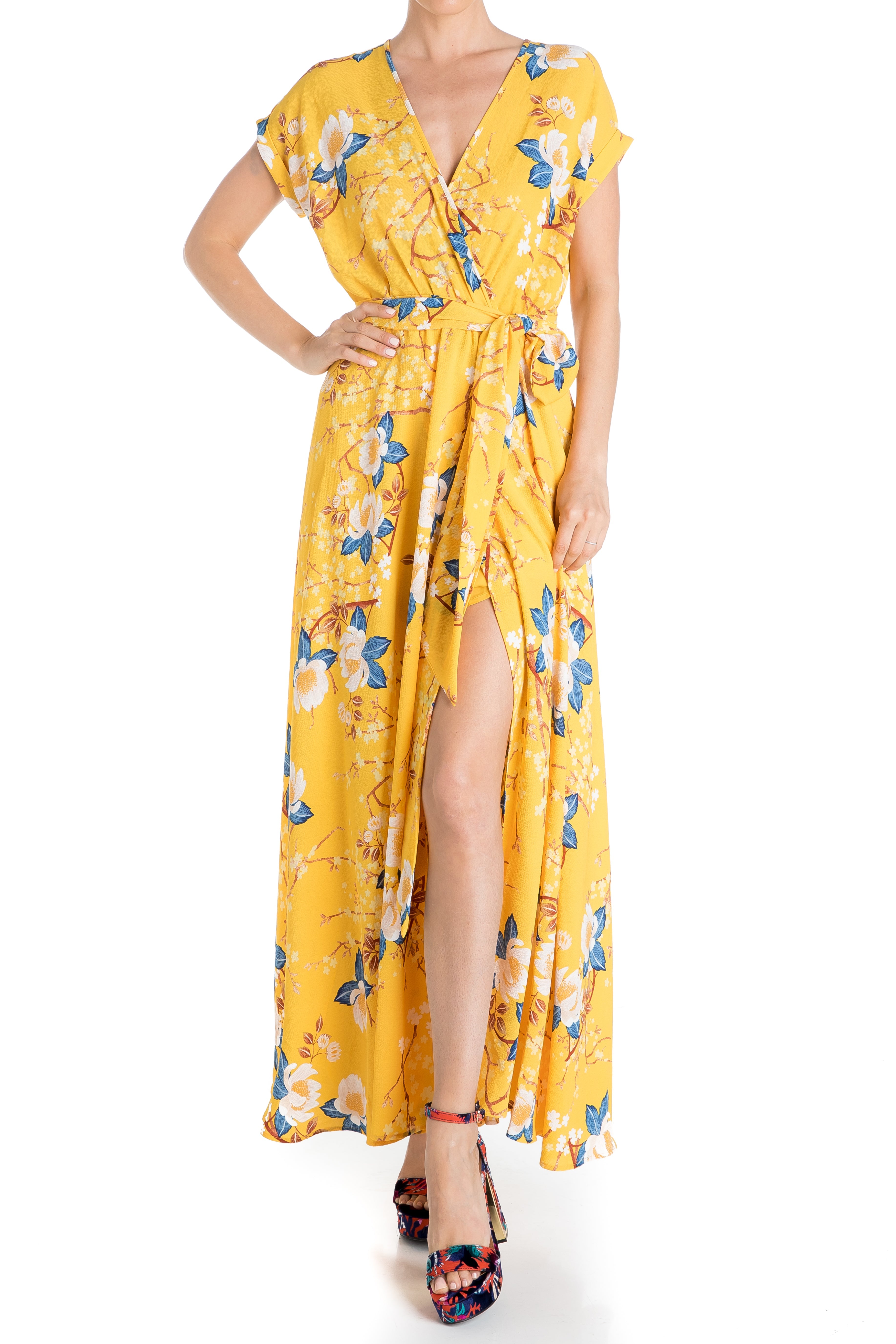  Meghan Los Angeles Jasmine Maxi Dress - Gold Lotus - Bonton